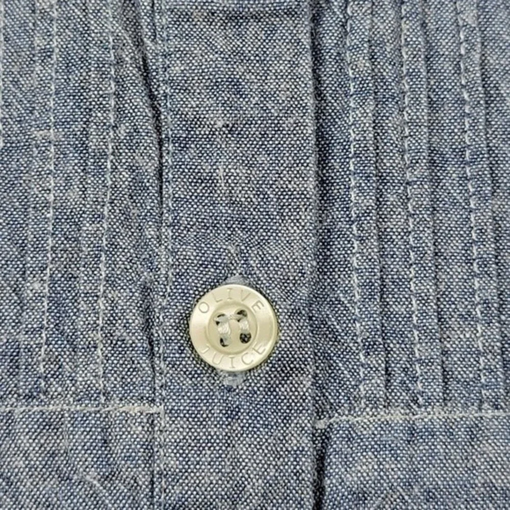 Olive Juice Blue Chambray Girls Top, Size 5 Years, Good Used Condition GUC
